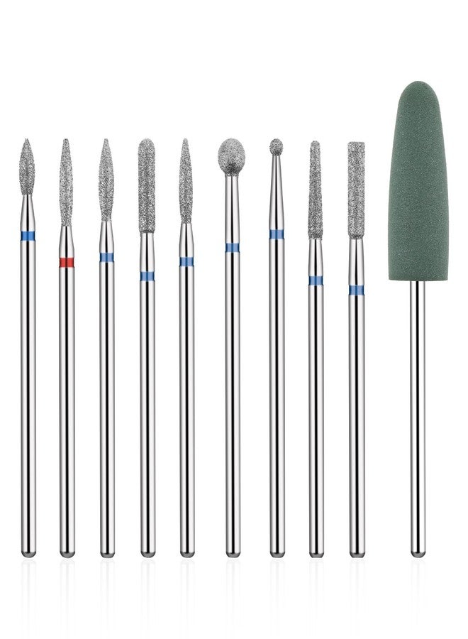 salbsever 10 PCS Nail Drill Bits Set, Russian Manicure Drill Bits, Cuticle Remover Nail Products for Manicure Pedicure for Home and NailSalon - Image 1